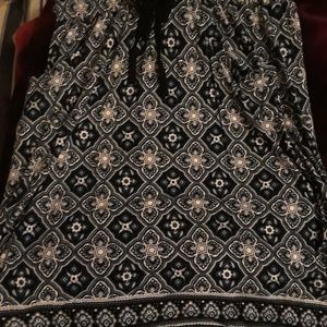 Max Studio Skirt, blue, multicolored, with pockets